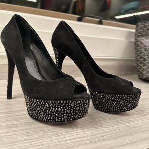Brian Atwood crystal stiletto heels